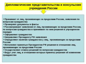 дипломатическом представительстве или консульском учреждении РФ